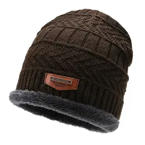 Fabricante Atacado Baixo preço Inverno chapéus de lã Engrossado Gorros De Malha Plush Beanie Outdoor windproof chapéu frio