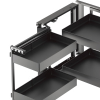 Galaxy Fanke Series Panier en aluminium Organisateur de garde-manger Tiroir coulissant Magic Corner Accessoires pour armoires de cuisine