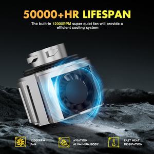 H7 LED 12V สำหรับรถยนต์, L1B พัดลมให้ความสว่างสูงโคมไฟตัดหมอก<span class=keywords><strong>ไฟ</strong></span>สีเหลือง3000K <span class=keywords><strong>ไฟ</strong></span>ถอยหลัง LED สีขาวสองสีโอลิเวอร์25W - Product Image 3