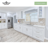 Armoires de cuisine modulaires Goldtop, portes d'armoires en MDF peintes sur mesure, style shaker |   Charnières à fermeture douce |   Évier inclus |   Toute couleur
