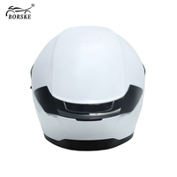 Casque de moto Borske Custom Outdoor Safety Cascos De Moto blanc unisexe intégral