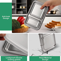 Casserole en plastique isolée portable de haute qualité pour réchauffer les aliments avec boîte à lunch Bento en acier inoxydable