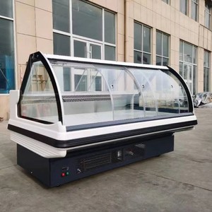 Vitrine réfrigérée commerciale 3750 mm, refroidissement par <span class=keywords><strong>air</strong></span>, sans givre, porte vitrée incurvée, pour la présentation de viande - Product Image 6