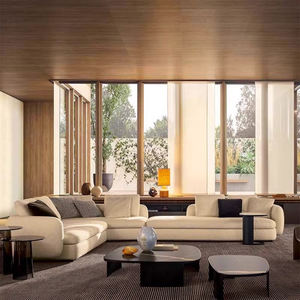 Canapé en cuir véritable Poliformm Saint Germain, style italien moderne, luxe élégant, siège de remplacement pour les marques de designers, villa - Product Image 4