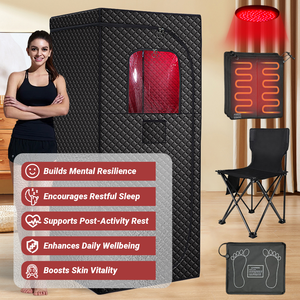 Sauna infrarouge portable ZT pour l'intérieur et l'extérieur, pliable, de taille carrée, moderne, pour 1 personne, pour usage domestique - Product Image 2