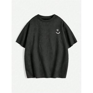 เสื้อยืดคอกลมแขนสั้นทรงโอเวอร์ไซส์ลายกราฟิกสำหรับผู้ชาย FOXA ผ้าคอตตอนเจอร์ซีย์ระบายอากาศได้ดี สไตล์สตรีทแวร์ - Product Image 5