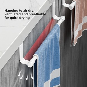Modern Multi-Function <b>Kitchen</b> & Bathroom Door Towel Rack No Installation Required Single Pole Design for Convenient <b>Storage</b> - Product Image 5
