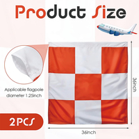 Promotion de haute qualité Chine Prix 100% Polyester Marquage Drapeau d'aéroport de sécurité de course à carreaux orange et blanc pour l'extérieur