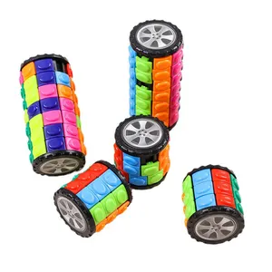 Jouets éducatifs 3D Rotation Glissière Cylindre Coloré Soulagement Du Stress Jouets Cube Magique Puzzle pour Enfants