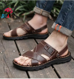 Sandalias de Hombre de Cuero con Punta Abierta, Sandalias de Playa, Sandalias Deportivas de Verano para Hombre - Product Image 3