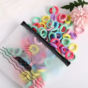 VRIUA 100Pcs Hairdressing Tools Colorful Rubber Band Hair Ties/Rings/Ropes Gum Springs Ponytail Holders Elastic Hair Band