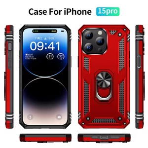 Funda Protectora de Doble Capa con Anillo y Soporte para Coche, Color Negro, para iPhone 12, 13, 14, 15 Pro Max - Product Image 2