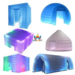 outdoor party inflatable snow igloo dome tent for rental led inflatable igloo balloon bounce for kids