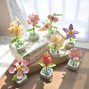 Khối xây dựng chậu cây khối xây dựng chậu cây xanh Mô Hình Lắp Ráp cây xanh Đồ chơi làm vườn cho trẻ em - Product Image 3