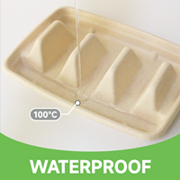 Supports à tacos jetables écologiques, compostables, biodégradables et réutilisables en bagasse de canne à sucre avec couvercles, certifiés OK Compost