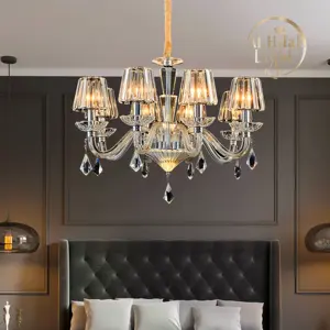 European Large Luxury Crystal Chandelier Decoration Pendant Lights Home K9 Crystal Lamps Customize Hotel Light Wedding
