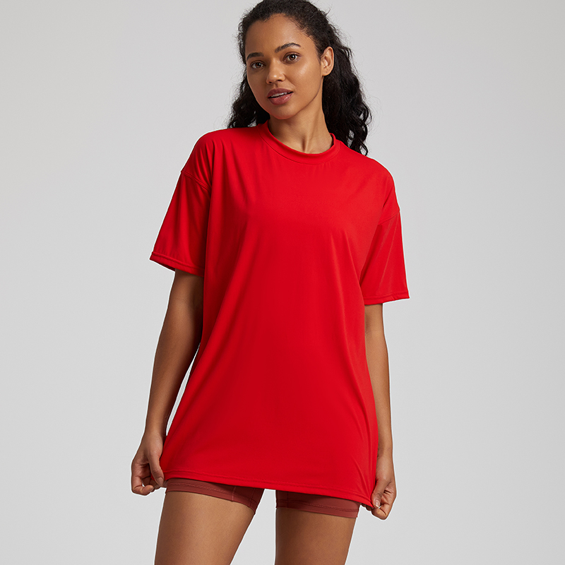 Crew Neck Short Sleeved Lightweight Plus Size Sports T-shirt Yoga Active Wear Breathable Athletic Fitness Top Workout Running