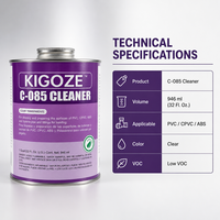 Nettoyant KIGOZE C-085 PVC CPVC ABS 946ml, nettoyant solvant transparent pour la préparation des surfaces des tuyaux et des raccords