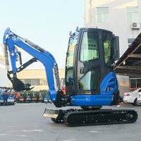 Mini-pelle compacte durable 2000 kg certifiée EPA CE avec chenilles réglables pour usage en verger – Prix de gros, prête à être expédiée directement de l'usine