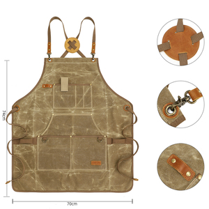 Delantales de Trabajo de Lona Encerada Resistentes al Agua para <span class=keywords><strong>Carpinteros</strong></span>, Delantales Ajustables para Mecánicos y Trabajos en Madera con Múltiples Bolsillos - Product Image 3