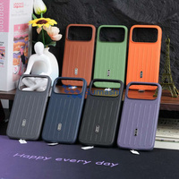 Étui de téléphone portable en cuir personnalisé, antichoc, à rayures décoratives, avec texte, pour iPhone 17 Pro Max 16 15 14