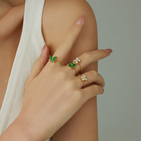 Bague papillon pour femme, plaquée or 18 carats, acier inoxydable, zircone cubique, bague de luxe DIY tendance