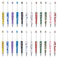 Stylos à bille à billes multicolores promotionnels DIY en gros, stylos en plastique mignons pour Halloween/Noël avec écriture fluide pour cadeaux