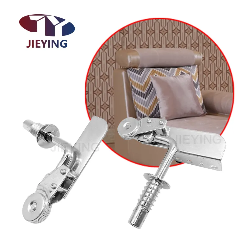 Jieying bạc Chrome tựa đầu bản lề 90-180 độ kim loại gấp Sofa giường bản lề