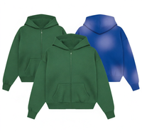 Hoodie Pria Ukuran Besar Custom, Warna Solid, Bahan Fleece Katun 100% Tebal, Model Santai, Streetwear, Hangat, Pakaian Luar Kasual