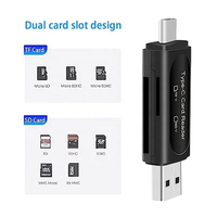 Adaptador externo de alta velocidad Lector de tarjetas 4 en 1 para PC Laptop Dispositivos inteligentes Lector de tarjetas de memoria SD y TF
