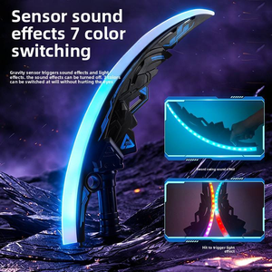 Épée Jouet LED 7 Couleurs Lumineuse <span class=keywords><strong>avec</strong></span> Lame Rotative et Effet Sonore, Rechargeable Type-C, Double Lame Combinable – Cadeau Idéal pour Enfants et Adultes, Fêtes - Product Image 2
