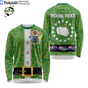 Poliéster de alta calidad personalizado <span class=keywords><strong>playa</strong></span> Navidad Islas Cook camiseta hombres mujeres vacaciones tropicales Casual Streetwear Slim Fit Top - Product Image 4