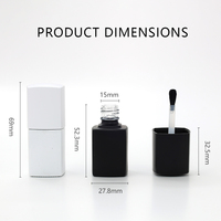 Solution d'emballage : Flacon de vernis à ongles rectangulaire 13 ml, blanc et noir givré, avec bouchon en PP, design minimaliste et contemporain, en verre pour vernis gel