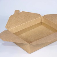 Boîtes alimentaires jetables en papier biodégradable à emporter, emballages de restauration rapide, boîtes à emporter Kraft, vente en gros