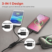 3-in-1 USB-Kabel Multi-Ladekabel mit Micro-USB USB-C Typ C