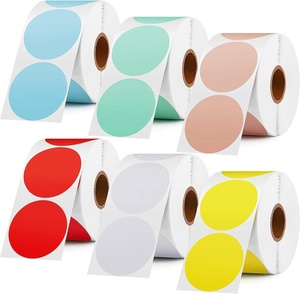 Custom Logo Sticker, Custom Gedrukt Rol Plastic Waterdicht Synthetisch Papier Zelfklevend Vinyl <span class=keywords><strong>Pvc</strong></span> Ronde Cirkel Merk Logo Sticker - Product Image 5