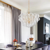 Lustre moderne en verre avec éclairage LED, lampes suspendues, luminaire pour salle à manger, salon