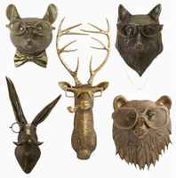 Sculptures murales abstraites en résine, style Art Déco, représentant des têtes d'animaux, pour la décoration du salon et de la chambre, idée cadeau