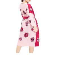 Vestido Floral Modesto Personalizado OEM y ODM, Vestido de Punto Jacquard de Manga Larga, Suéteres con Cuello en V, Ropa de Mujer, Suéter de Punto, Cárdigan