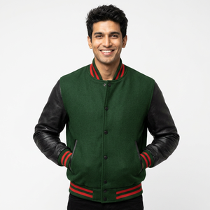 Vestes universitaires en laine Letterman pour hommes High Street Patchwork personnalisable Sports Baseball CollegeBaseballjacket pour hommes - Product Image 1