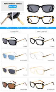 Vente en gros de nouvelles lunettes 2024 noires de haute qualité vintage lunettes d'âge design en acétate lunettes rectangulaires unisexes à petite monture - Product Image 2