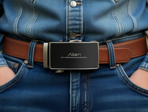 Fibbia Grande Alien 4,5 cm in Acciaio Placcato Argento Annerito - Product Image 2