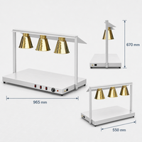Station de chauffage rectangulaire en acier inoxydable doré à haute efficacité énergétique, lampe chauffante pour buffet, chauffe-plats automatique pour la restauration, à vendre