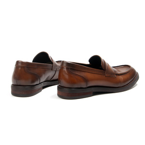 Mocassins à enfiler style vintage en cuir de vachette pleine fleur marron, couleur unie, durables, chaussures décontractées pour hommes, tailles 38 39 40 41 42 43 44 - Product Image 3