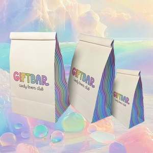 Sacs en papier personnalisés avec logo imprimé, qualité alimentaire, thermoscellables, pour emballage de snacks, popcorn, bonbons, avec fermeture à lien métallique, haute qualité - Product Image 1