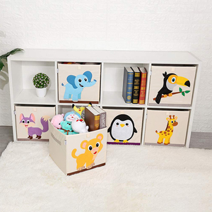 Personalizado Quadrado Oxford Pano Caixa De Armazenamento com Tampa Dobrável Funcional Design Toy Organizer para Armazenamento de Cubo Animal das Crianças - Product Image 6