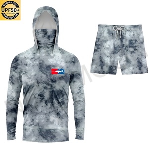 Mens Quick Dry Camo Fishing Hoodie Custom UPF50+ AntiUV Long Sleeve Shirt Outdoor Gear - Product Image 3