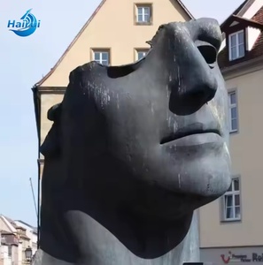 Grande sculpture murale 3D abstraite moderne en <span class=keywords><strong>bronze</strong></span>, visage humain, paysage, art métallique en <span class=keywords><strong>bronze</strong></span> coulé pour jardin - Product Image 4