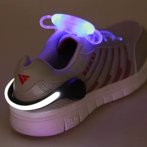 Luzes led de segurança para sapatos, luzes coloridas de calcanhar refletoras para corrida noturna