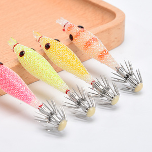 Leurre de pêche Egi, gabarit de calmar, hameçon artificiel en bois, crevettes, gabarit lumineux de calmar, équilibre Egi gabarit de calmar - Product Image 3